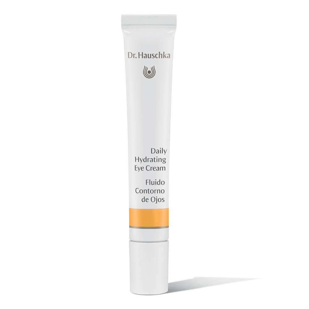 Dr. Hauschka eye cream front view showing compact tube and nourishing benefits