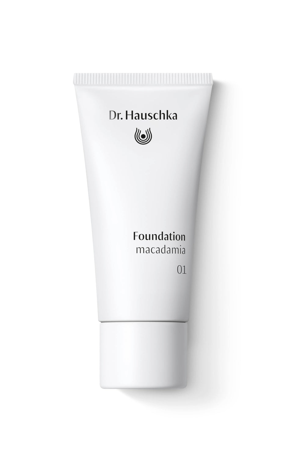 Dr. Hauschka Macadamia 01 front bottle showing label and 30 ml size, nourishing benefits
