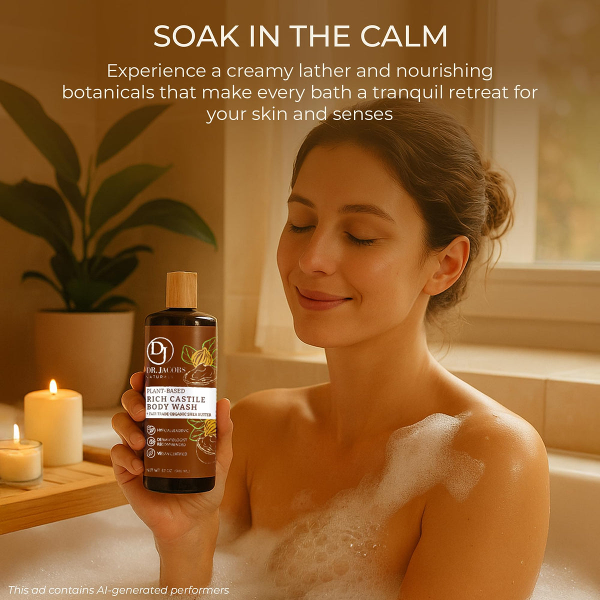 Dr. Jacobs Naturals bottle on bathroom shelf suggesting everyday luxury benefit