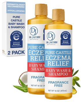 DR.JACOBS NATURALS front packaging showing two 16 oz bottles and product branding benefit gentle cleansing