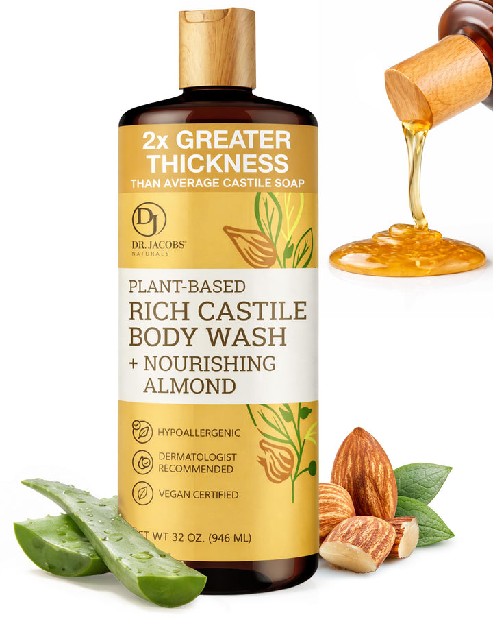 Dr. Jacobs Naturals front packaging showing almond scent and 32 oz size for clear choice