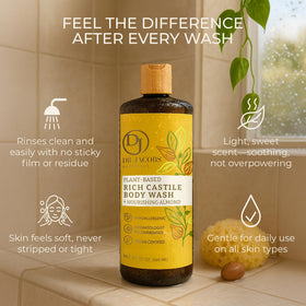 Dr. Jacobs Naturals with coconut and olive oil bottles highlighting plant-based ingredients