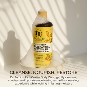 Dr. Jacobs Naturals poured into hands showing moisturizing feel during use