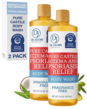 Dr. Jacobs Naturals front packaging showing unscented 16oz 2-pack benefit