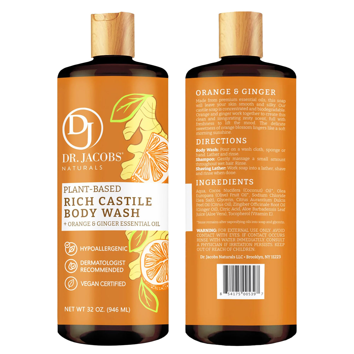 Dr. Jacobs Naturals label close-up highlighting ingredients and transparency