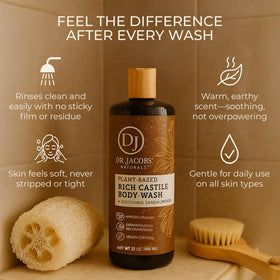 Dr. Jacobs Naturals foam texture close-up demonstrating rich lather and hydration