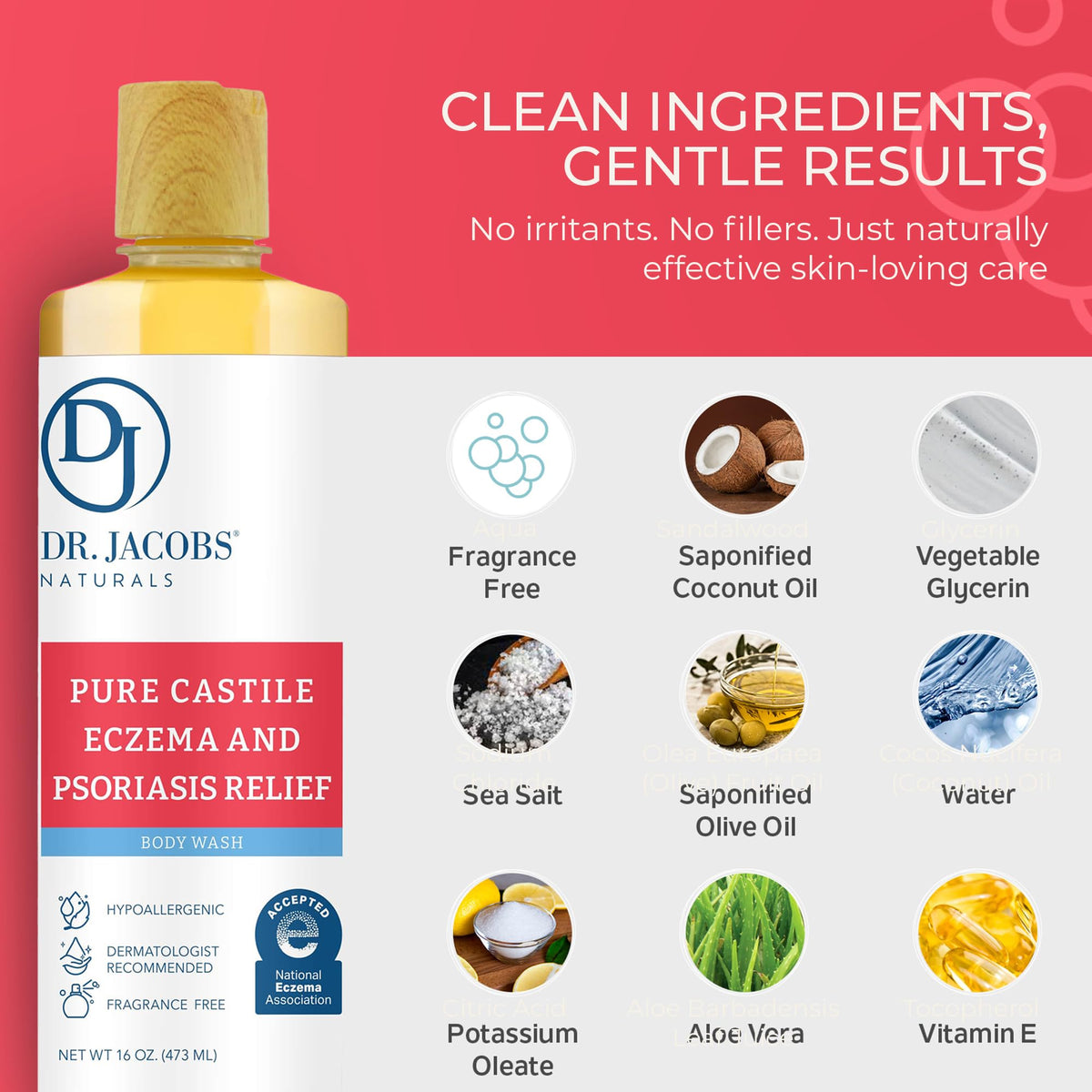 Dr. Jacobs Naturals bottle beside common objects for clear size comparison