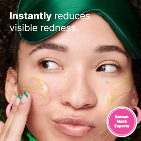Dr.Jart+ mask being smoothed onto a hand, illustrating soothing application and finish