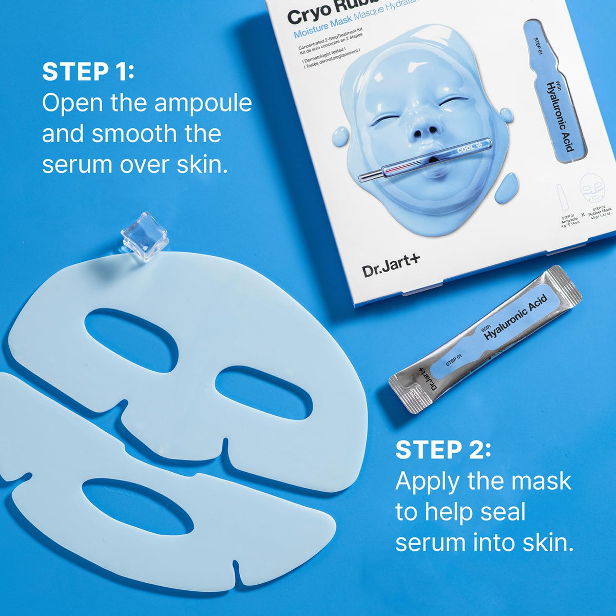 Dr.Jart+ rubber mask close-up texture showing flexible seal for enhanced ingredient delivery