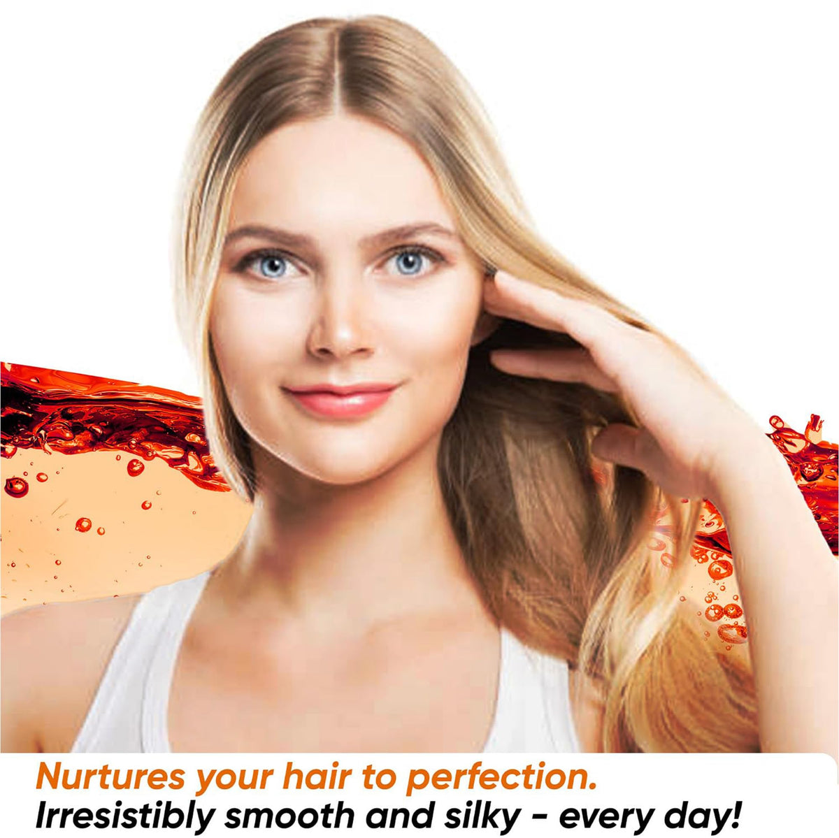 Dr Joe Lab applying oil to hair ends showing smoothing and nourishment benefit