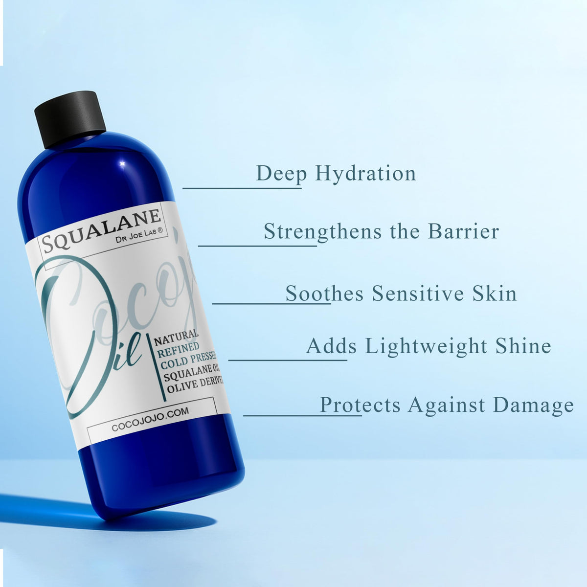 Dr Joe Lab close-up of oil texture highlights lightweight absorption benefit