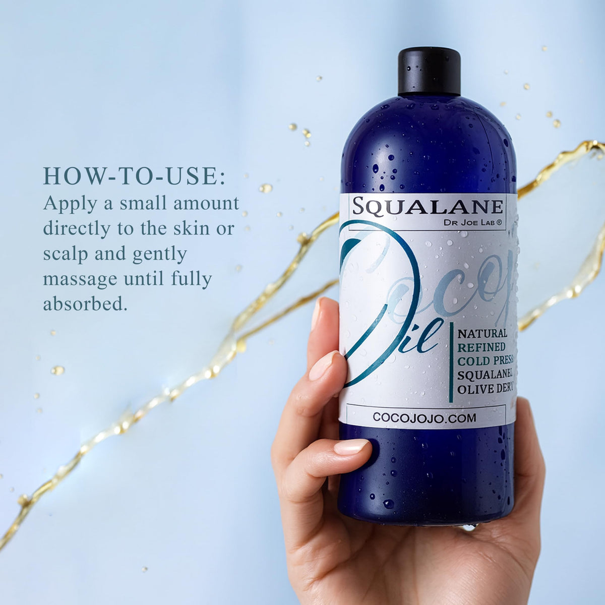 Dr Joe Lab oil applied to hair ends demonstrates frizz control and shine