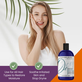 Dr Joe Lab smoothing oil on hair ends demonstrating frizz control and shine