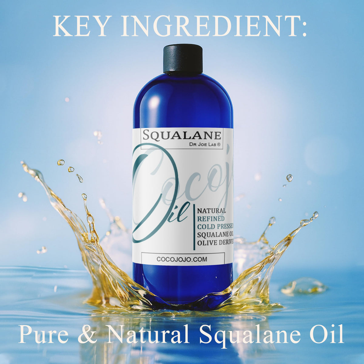Dr Joe Lab oil pouring drop shows silky texture and easy dosing benefit