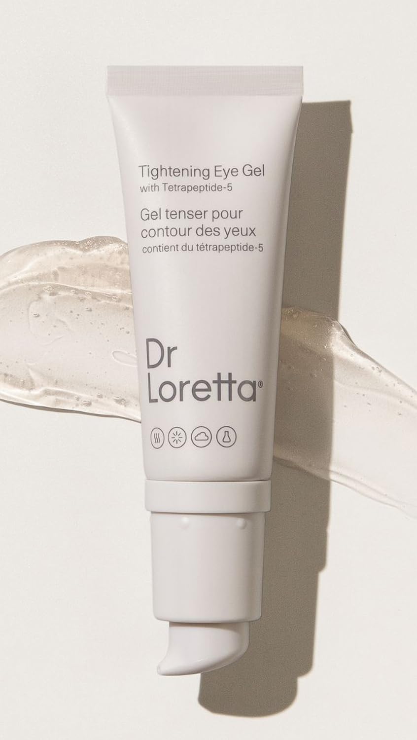 Dr. Loretta gel on bathroom shelf in routine setting showing clean formulation benefit