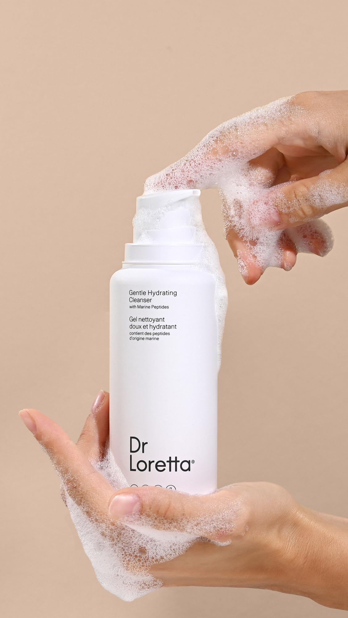 Dr. Loretta ingredients label highlighting marine peptides and hydrolyzed algin benefits