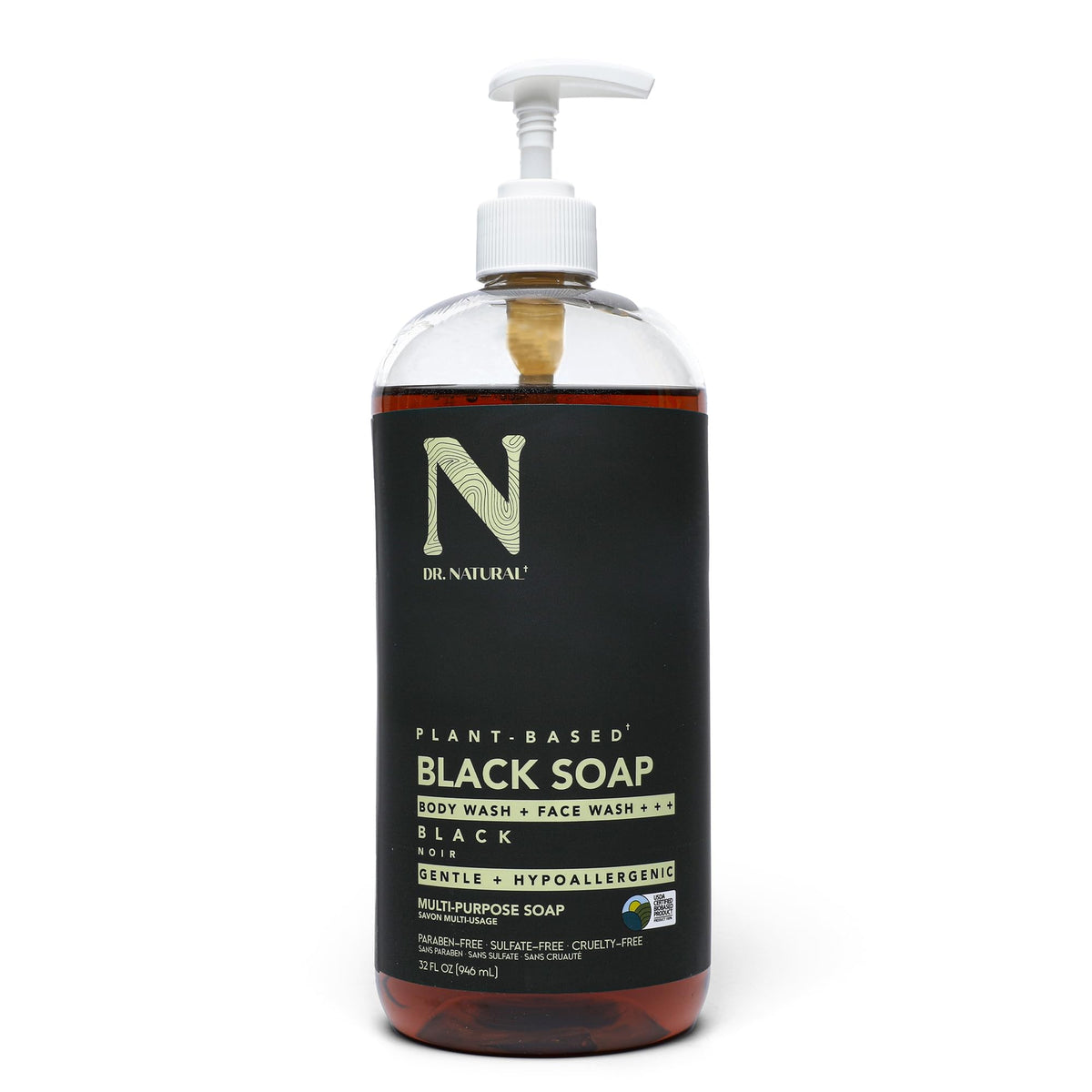 Dr. Natural front label showing product and clear benefits