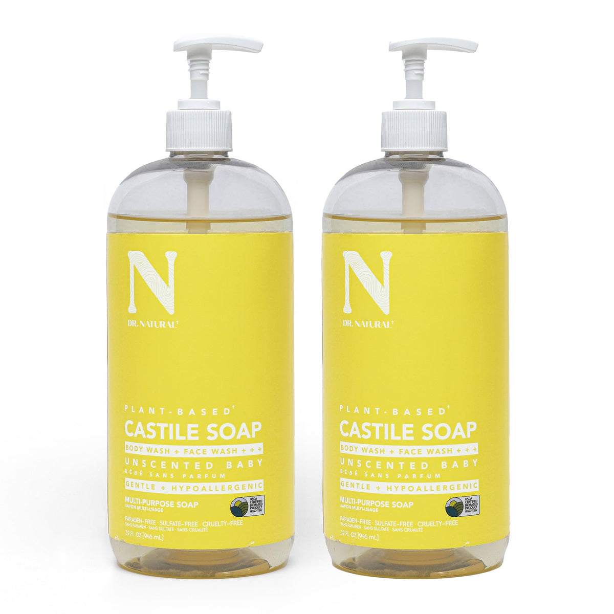Dr. Natural front packaging showing mild unscented baby soap benefits