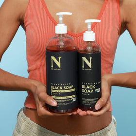 Dr. Natural ingredients display with olive, palm, coconut oils benefit