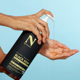Dr. Natural used on face, demonstrating gentle cleansing action