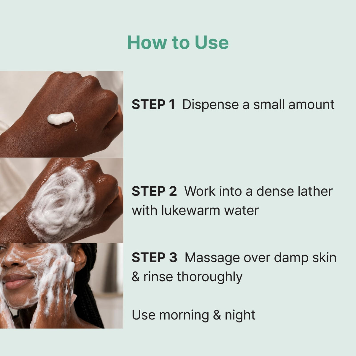 Dr. Oracle applying foam to wet face illustrating gentle cleansing action