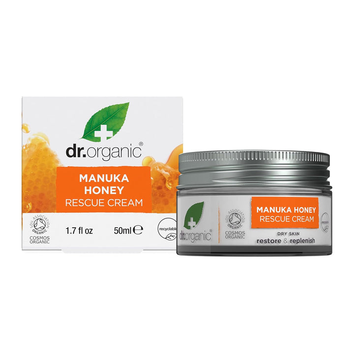 Dr. Organic front jar showing product and benefits clearly