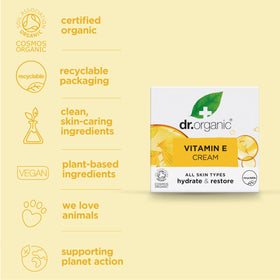 Dr. Organic cream smooth texture close-up demonstrating fast absorption