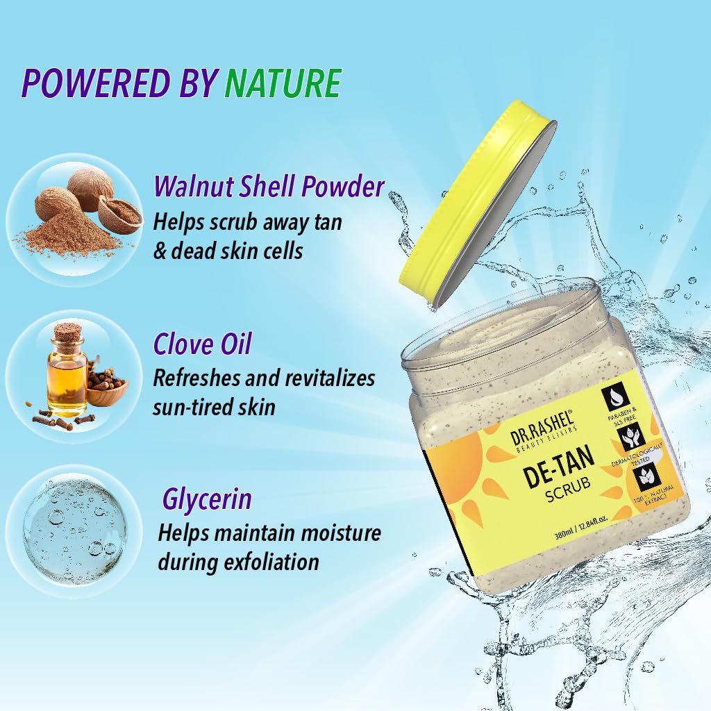 DR.RASHEL cloves and walnut ingredient display highlighting natural exfoliants