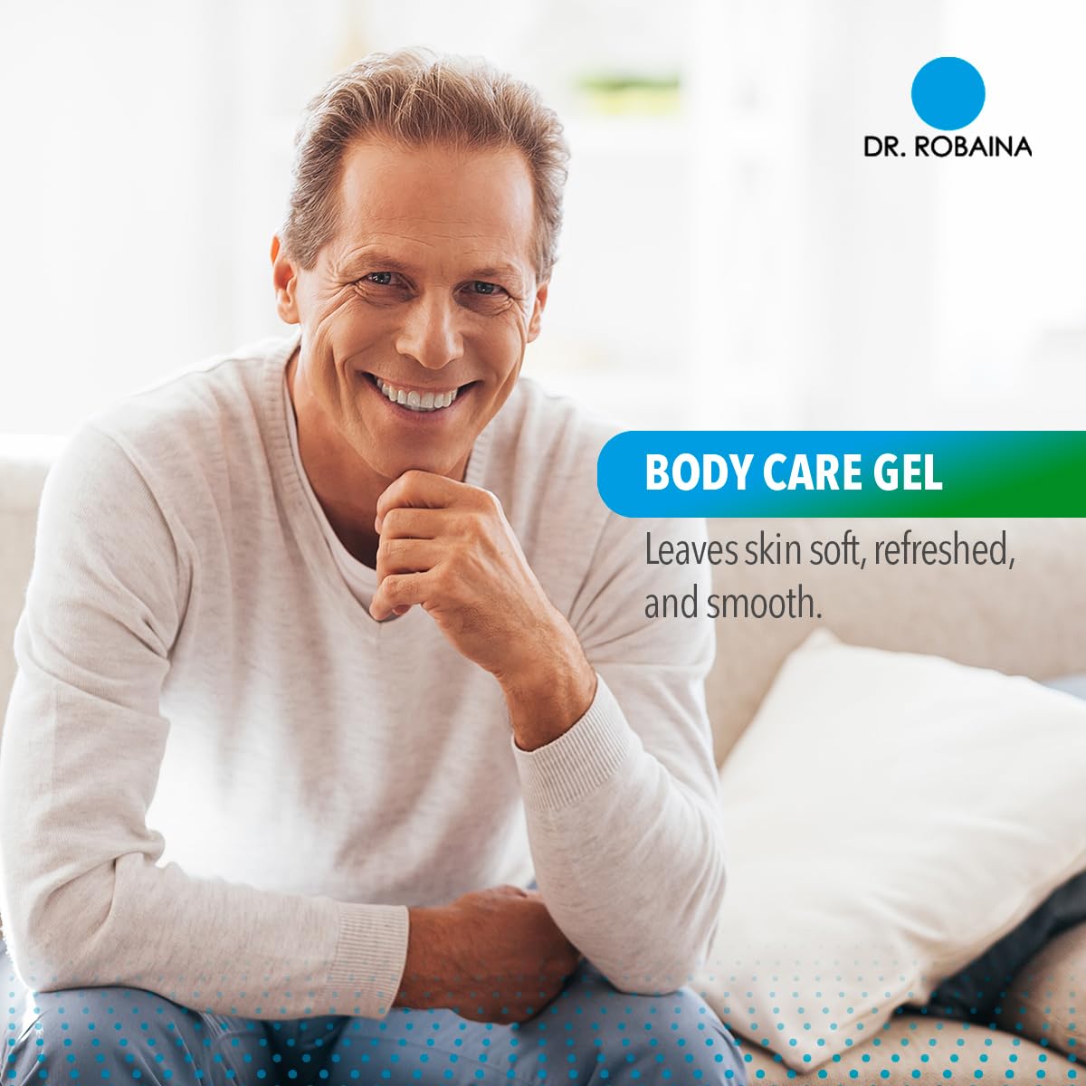 Dr. Robaina gel texture on hand showing smooth spreadability and quick absorption benefit
