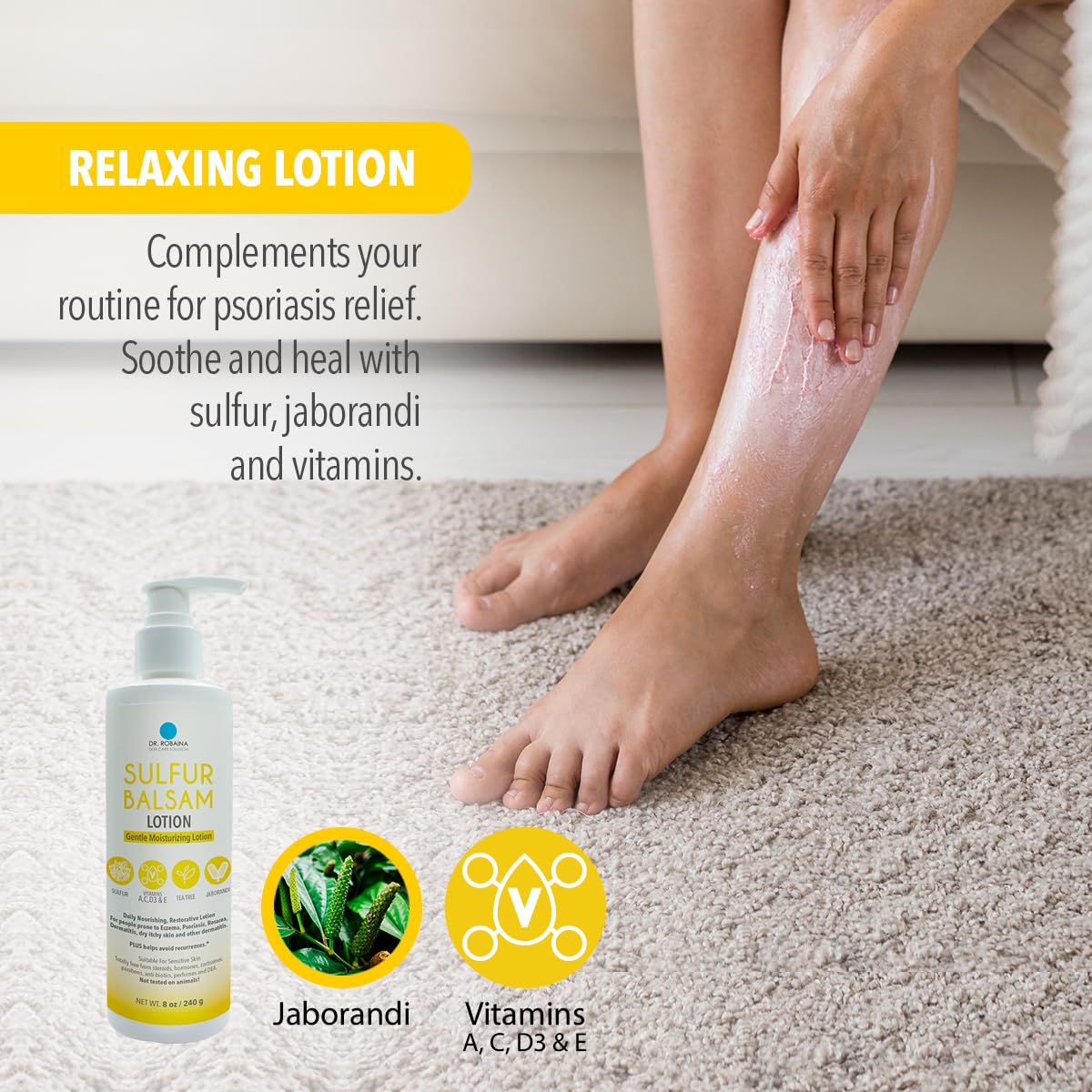 Dr. Robaina applied to dry elbow illustrating visible softening benefit