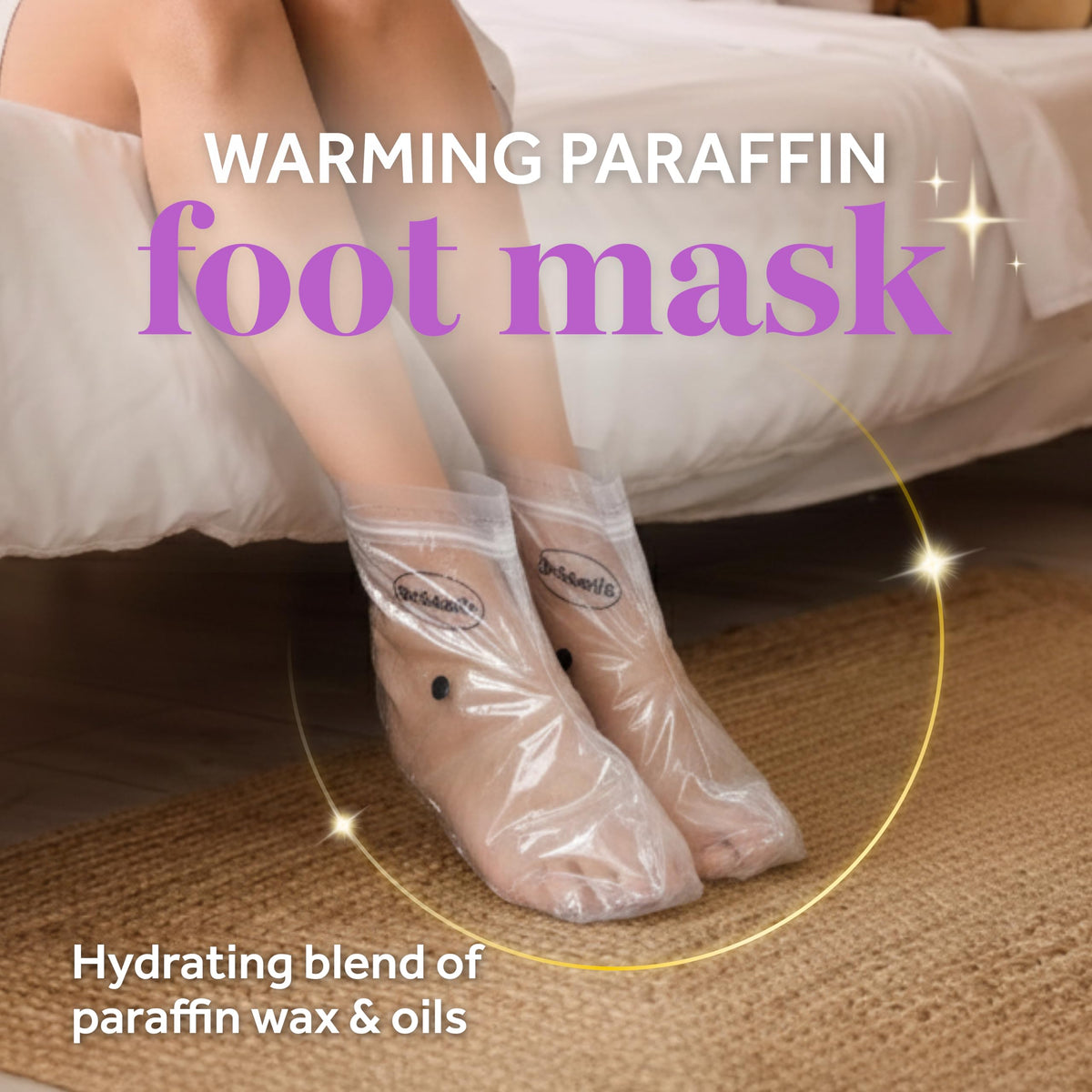 Dr. Scholl's melted paraffin wax inside mask demonstrating warm treatment