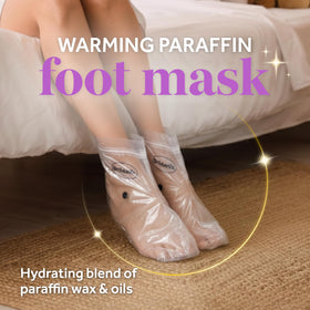 Dr. Scholl's melted paraffin wax inside mask demonstrating warm treatment
