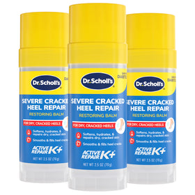 Dr. Scholl's front packaging showing balm tube and brand for clear product identification and trust