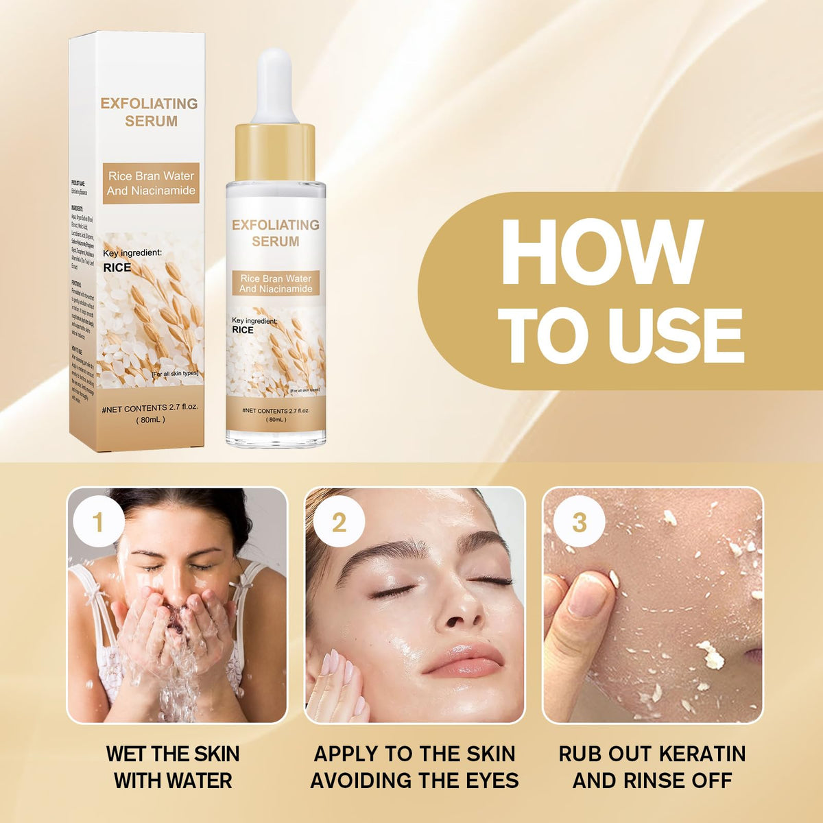 DR.Seya ampoules beside rice grains highlighting natural extracts