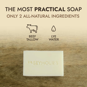 Dr. Seymour's close-up of bar texture highlighting creamy handmade surface and quality