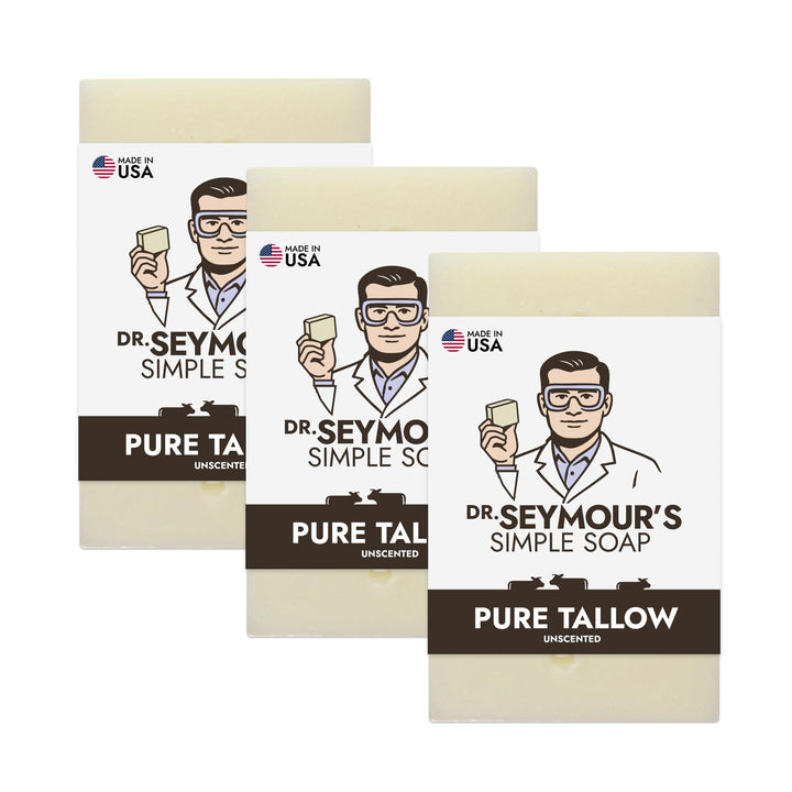 Dr. Seymour's three-pack front packaging showing simple, natural presentation and value