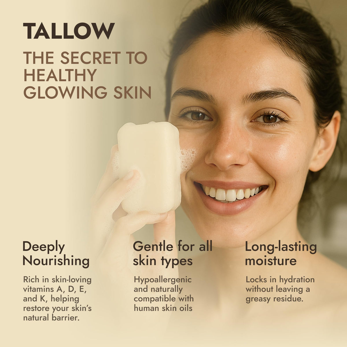 Dr. Seymour's soap size scale next to hand showing compact, travel-friendly bar convenience