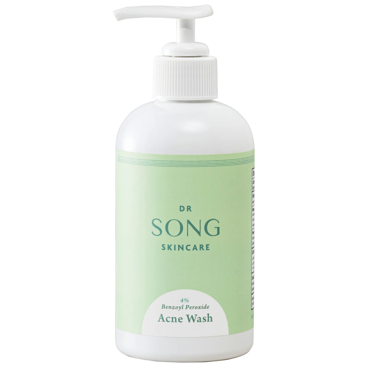 Dr Song product front packaging showing bottle and clear label for confident acne treatment