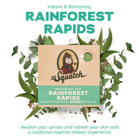 Dr. Squatch bar close-up showing texture and creamy lather for nourishing cleanse