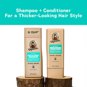 Dr. Squatch bottles in shower with coconut water droplets, evokes tropical scent benefit