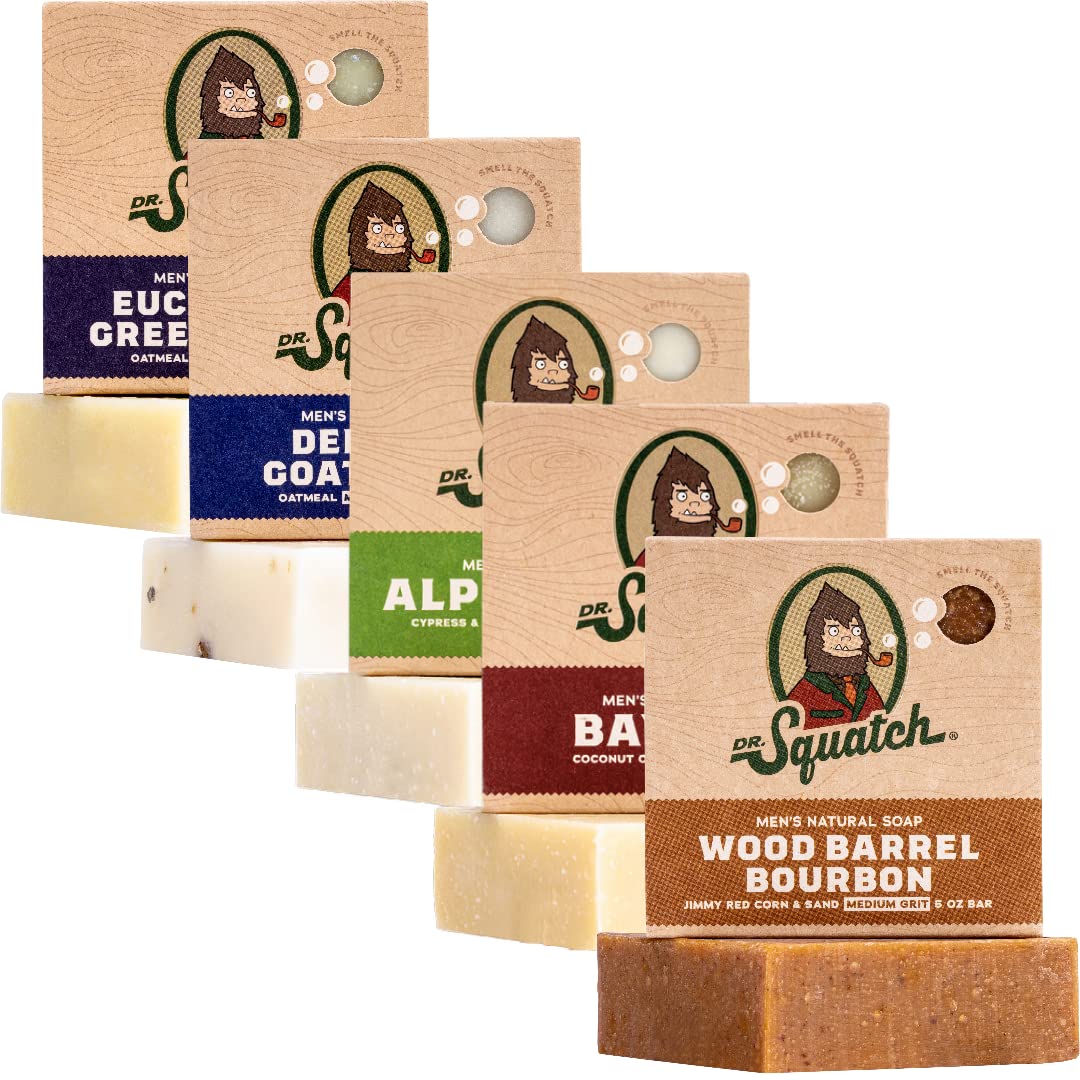 Dr. Squatch five-pack front packaging showing variety and easy gifting