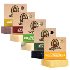 Dr. Squatch five-pack front packaging showing product variety and benefits