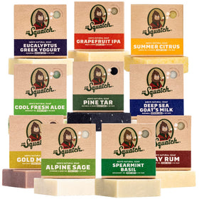 Dr. Squatch front packaging of 10-pack showing variety and gifting appeal