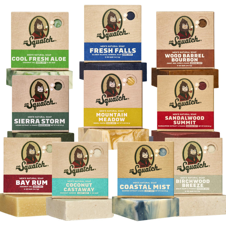 Dr. Squatch front packaging 10-pack showing assortment and variety