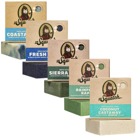 Dr. Squatch five-pack front packaging showing scent variety and gift readiness