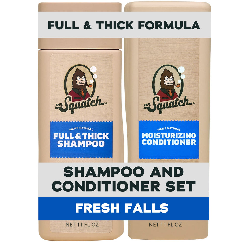 Dr. Squatch front packaging showing Fresh Falls two-pack benefits