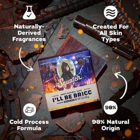 Dr. Squatch ingredients label highlighting natural components and transparency benefit