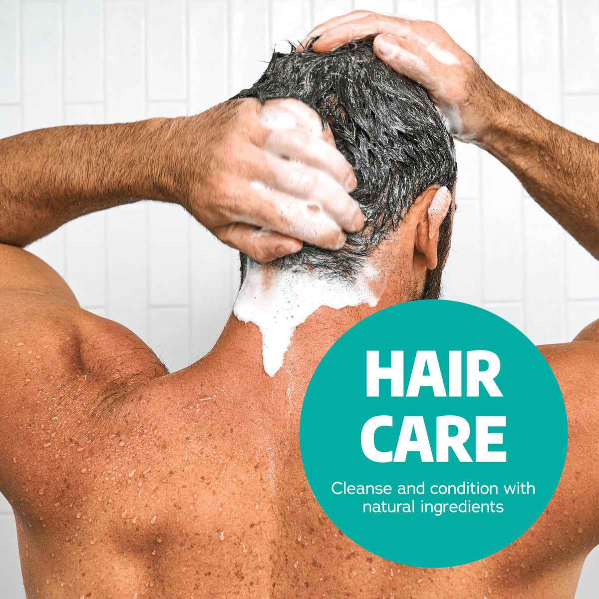 dr. squatch shampoo and conditioner in shower showing real-world refresh benefit
