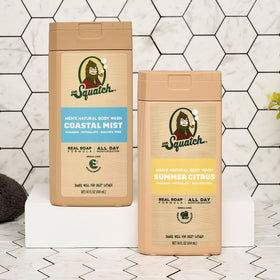 Dr. Squatch in-shower use with man lathering to show performance