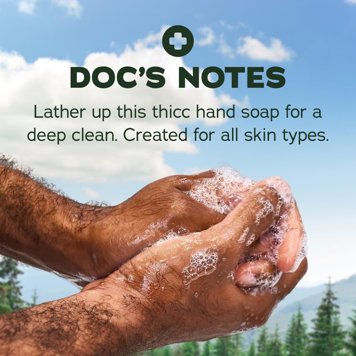 Dr. Squatch ingredients bottle highlighting natural-origin formula and gentle conditioning benefit